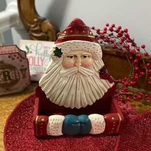 Old Fashioned Santa Claus 🎅 and Wood-Painted Box